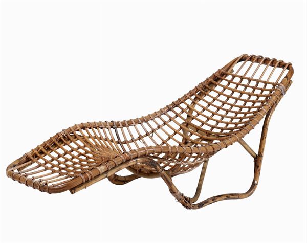 A wicker chaise long, Italy, 1950s