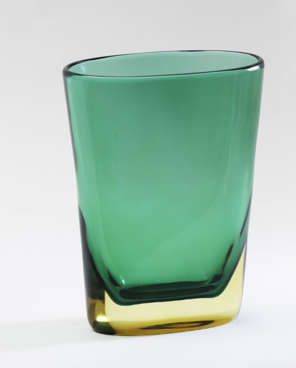 Flavio Poli, Vaso in vetro sommerso Seguso Vetri d’Arte, Murano (circa 1950)