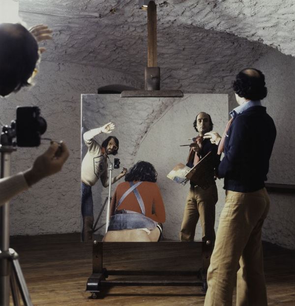 Nino Lo Duca (1940) Michelangelo Pistoletto nello studio a Salice Dâ€™Ulzio (lo scambio delle parti) (il gioco dellâ€™arte), 1974