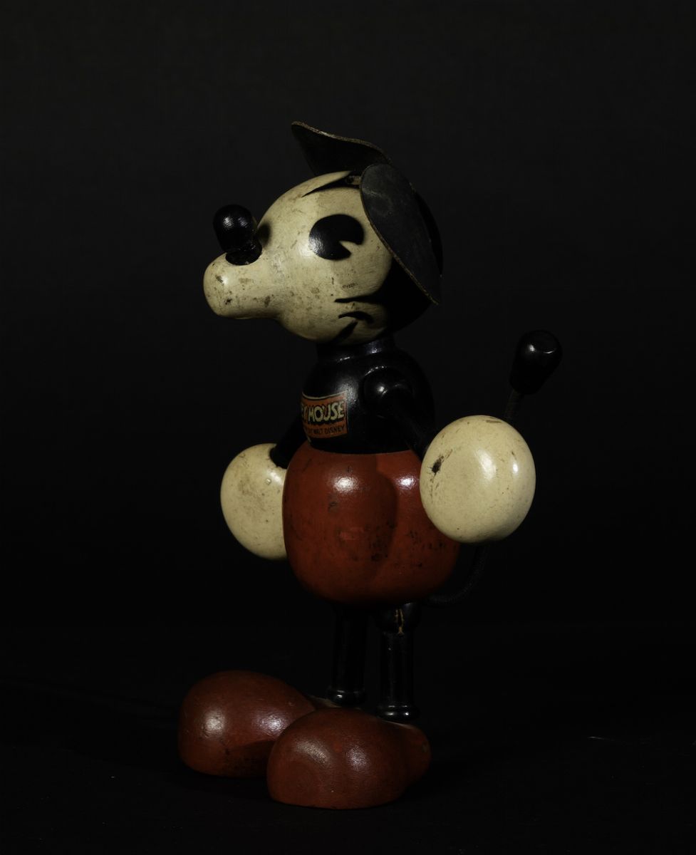 Sevi, Figurina di Topolino in legno dipinto, Italia, circa 1930