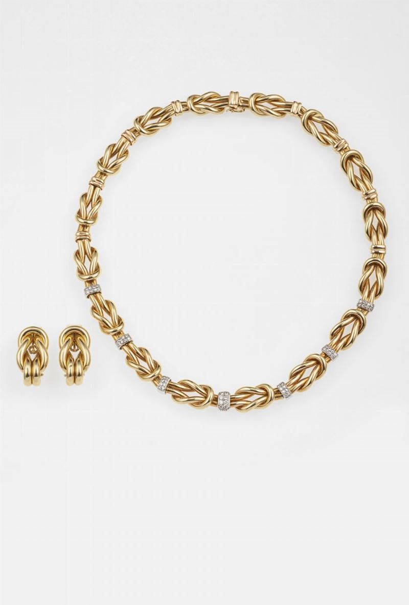 Gold and diamond demi-parure  - Auction Fine Jewels  - Cambi Casa d'Aste