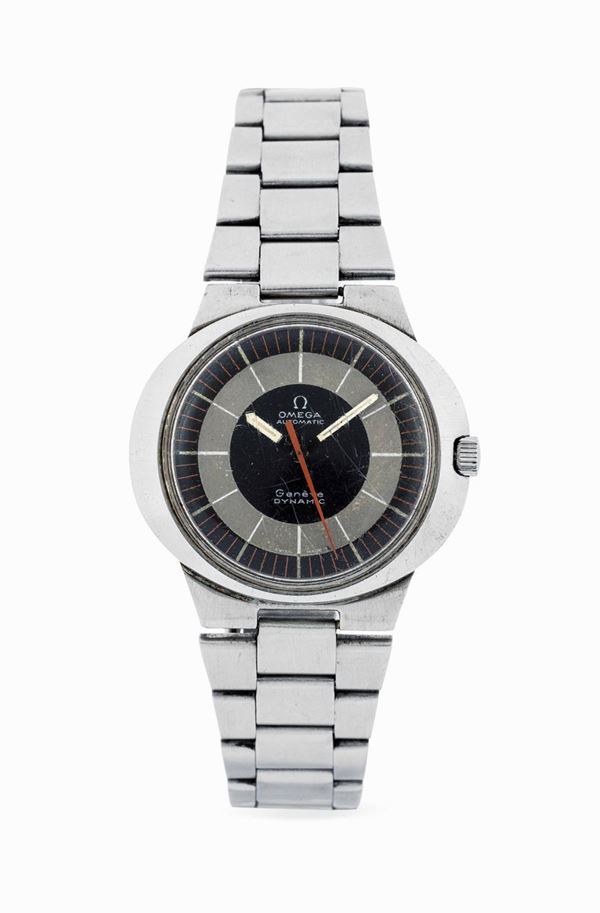 OMEGA - Stainless steel oval-shaped Dynamic wristwatch.