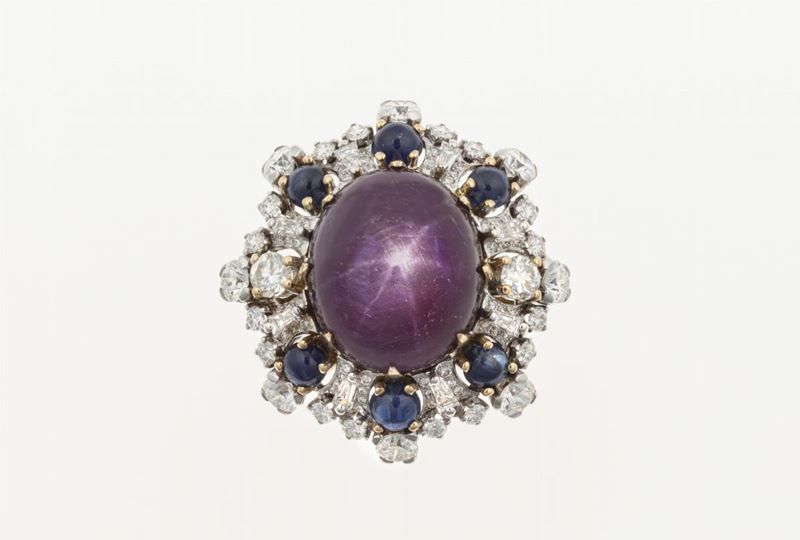 Star ruby, diamond and sapphire Dolce Vita ring. Signed Bulgari  - Auction Fine Jewels  - Cambi Casa d'Aste