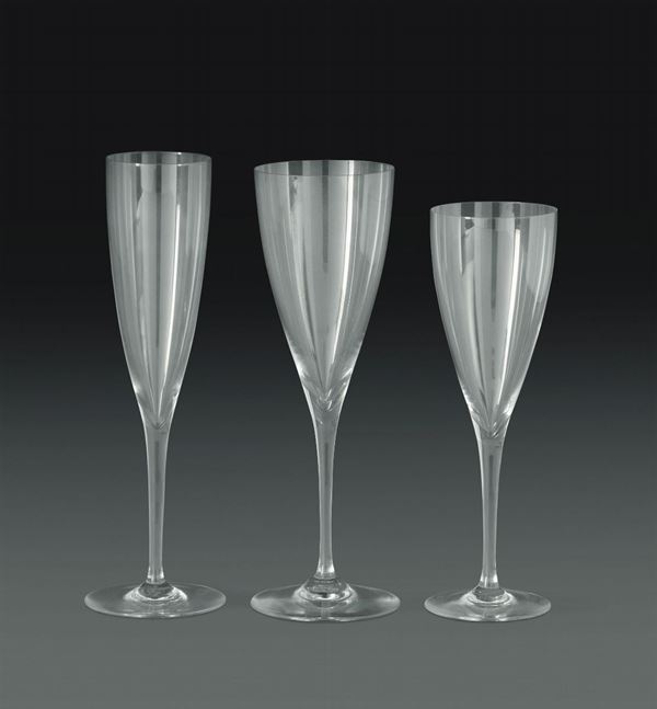 Servizio di bicchieri “Dom Perignon” Francia, Manifattura Baccarat, seconda metà del XX secolo