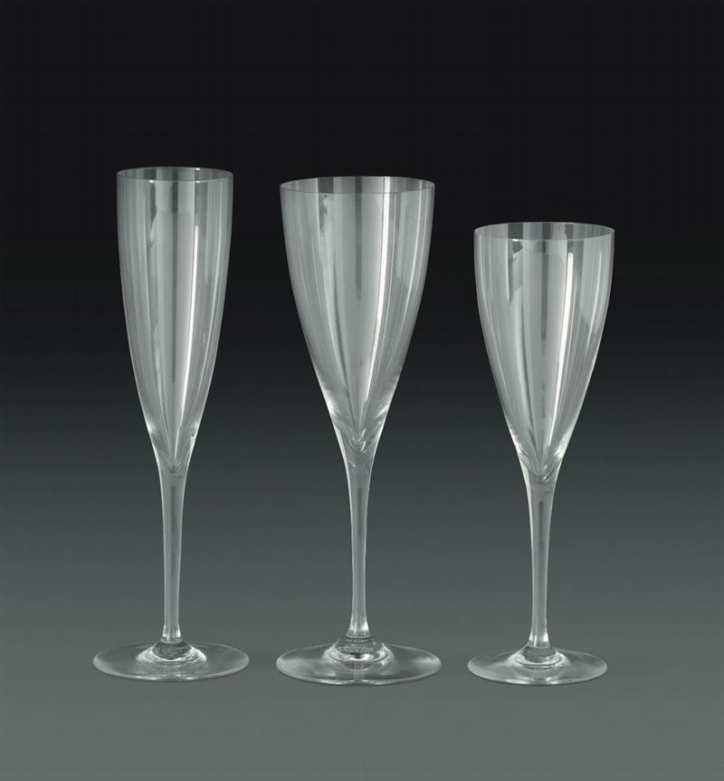 Servizio di bicchieri “Dom Perignon” Francia, Manifattura Baccarat, seconda metà del XX secolo  - Asta L'Art de la Table - Cambi Casa d'Aste