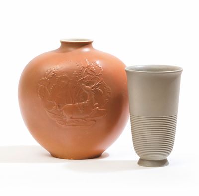 Giovanni Gariboldi (1908-1971), Vasi in ceramica a colaggio con decori a rilievo, San Cristoforo,...