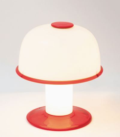 Ettore Sottsass, Lampada da tavolo Vistosi, vetro Murano, 1974 ca.