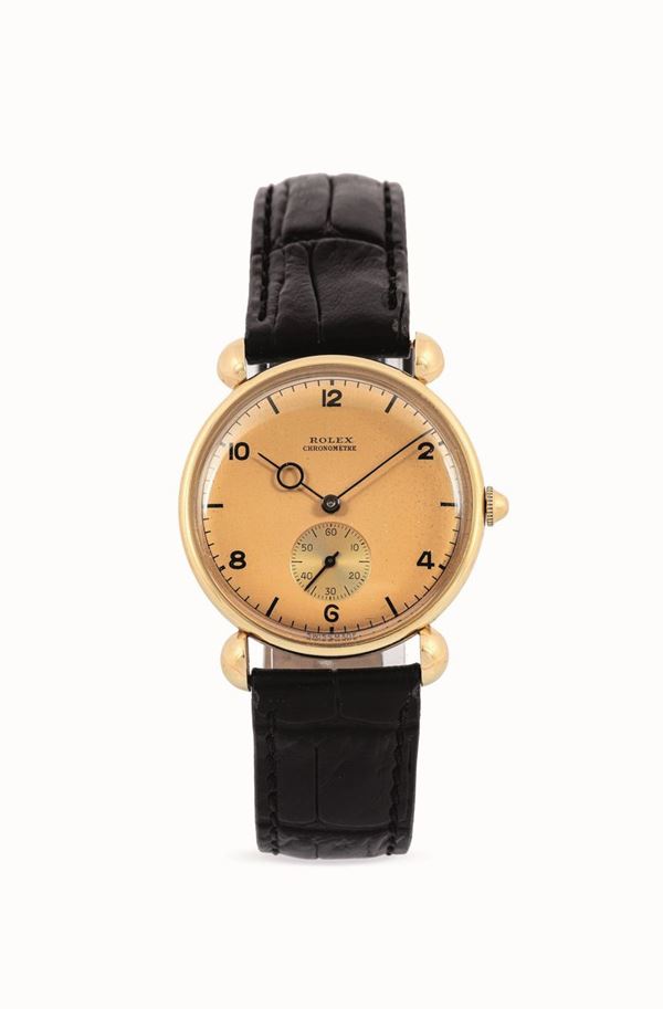 ROLEX - Yellow gold Chronometre wristwatch.