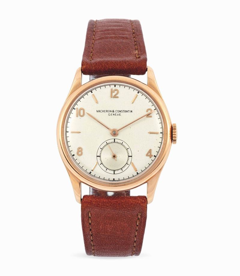 VACHERON & CONSTANTIN - Rose gold wristwatch with chronograph at 6 o'clock.  - Auction Important Wristwatches and Pocket Watches - Cambi Casa d'Aste