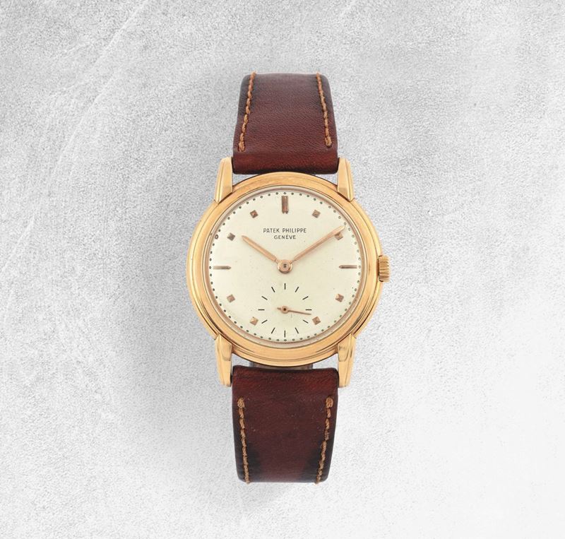 PATEK PHILIPPE - Elegant rose gold wristwatch with leather strap.  - Auction Important Wristwatches and Pocket Watches - Cambi Casa d'Aste
