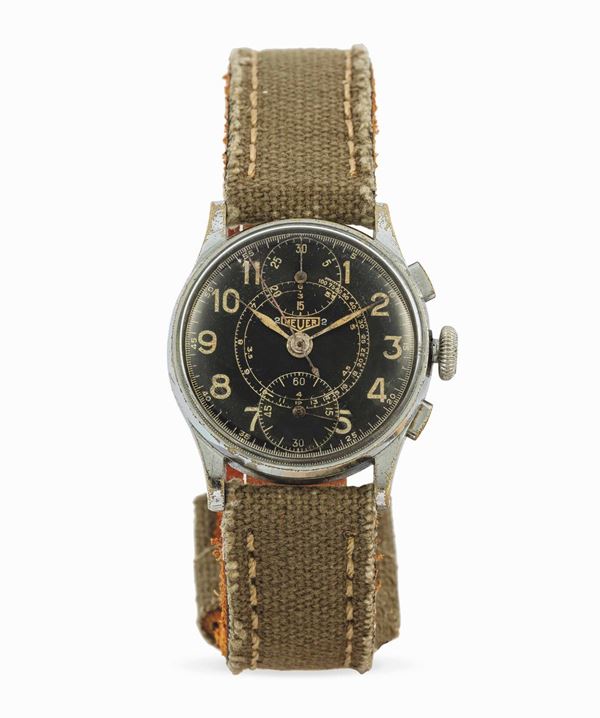 HEUER - Stainless steel chronograph wristwatch.
