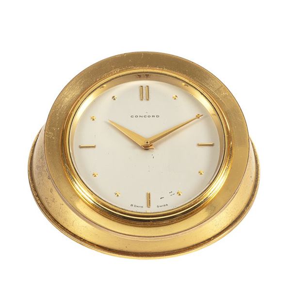 CONCORD - Brass table clock with 8 days power reserve.