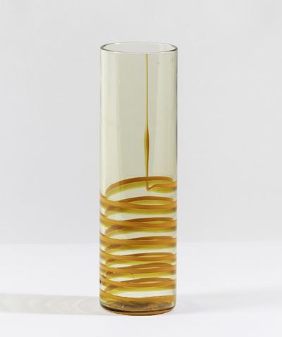 Venini, Vaso cilindrico “Bifilo” in vetro soffiato (Murano, 1982 ca.)