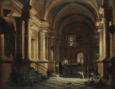 Anthonie De Lorme (tournai 1610 - Rotterdam 1673) la Cerimonia del Battesimo