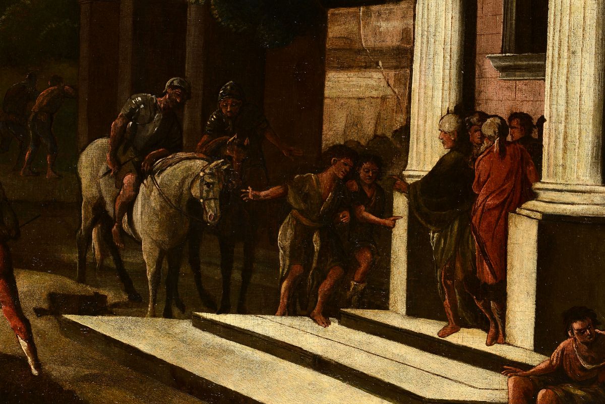 Ascanio Luciani (napoli 1621-1706) Capriccio Architettonico con Figure