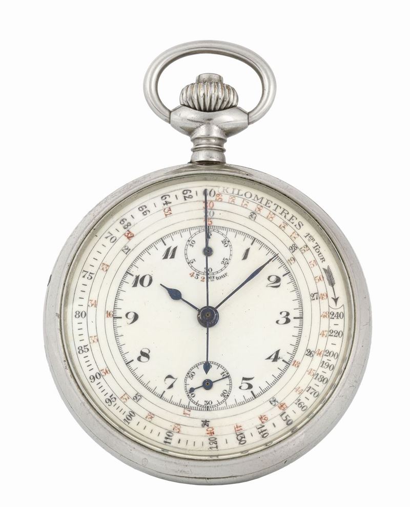Sporting stainless steel pocket watch.  - Auction Watches - Timed Auction - Cambi Casa d'Aste