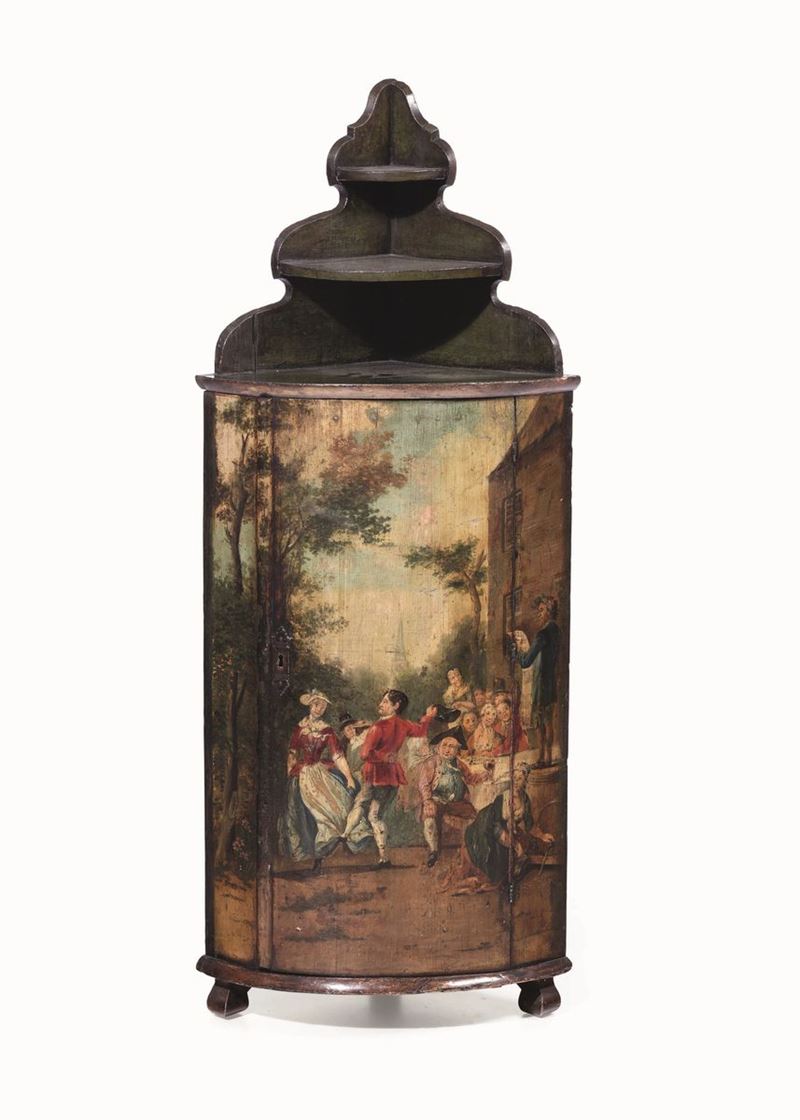 Angoliera ad unâ€™anta in legno laccato, XIX secolo  - Auction Antiques | Time Auction - Cambi Casa d'Aste