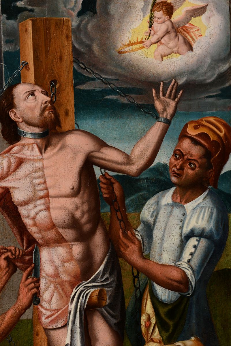Scuola del Nord Europa del XVI Secolo il Martirio di San Bartolomeo
