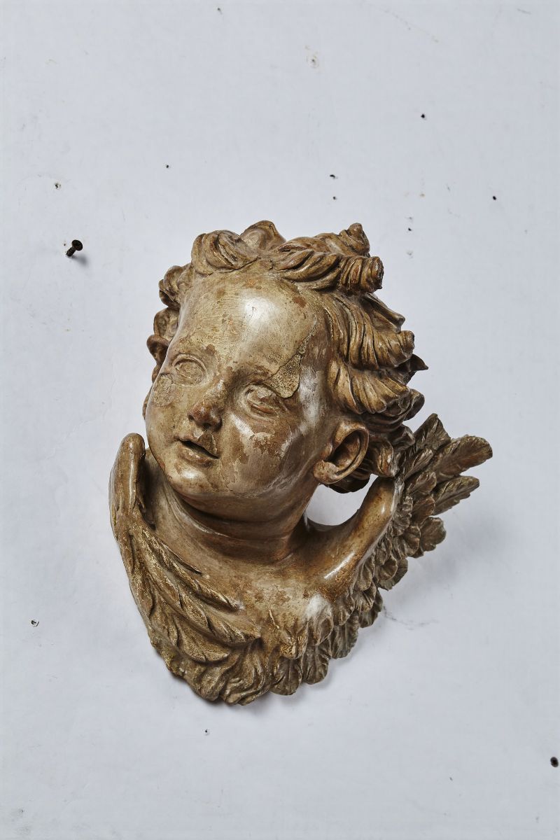 Teste di Cherubini. Terracotta. Arte Barocca Italiana del XVII Secolo