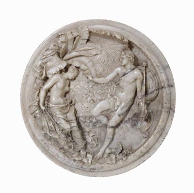 Zefiro e Flora. Rilievo in Marmo. Edward Willam Wyon (1811 - 1885). Inghilterra 1848. Firmato e D...