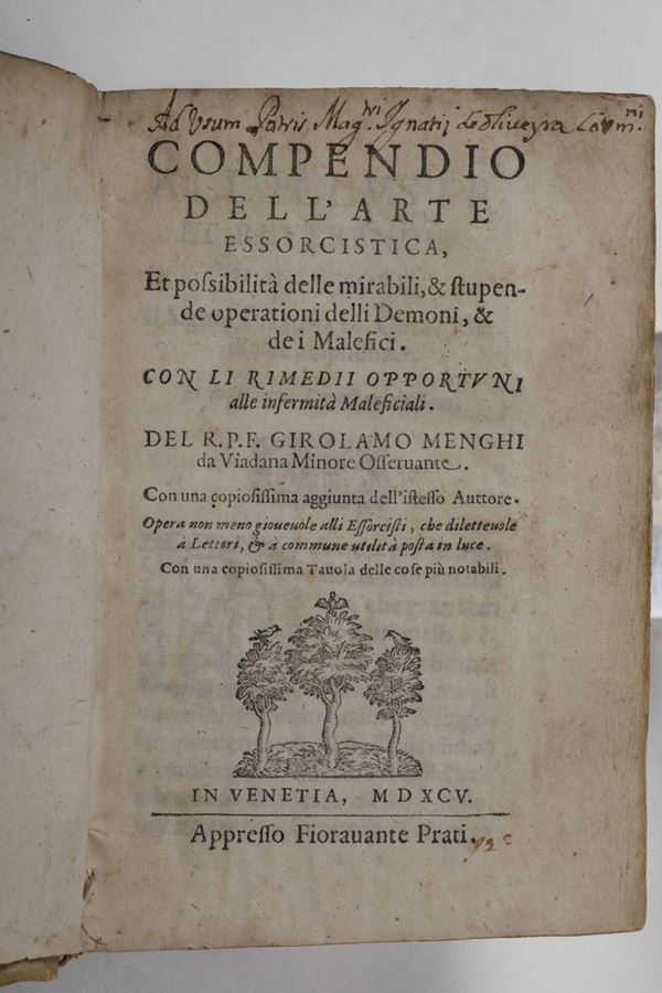 Menghi, Girolamo Compendio dell'arte essorcistica...in Venetia, appresso Fioravante Prati,1595