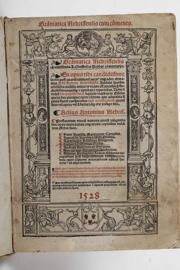 Aelius, Antonio Grammatica Hebrisensis cum utilissimis L. Cristofori Scobar commentariis... In Lione,  [..]