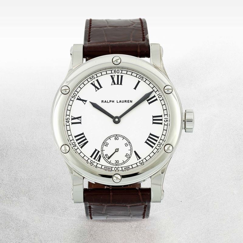 RALPH LAUREN - Stainless steel Sporting Classic, second hand at 6 o'clock, roman numbers, skeleton movement.  - Auction Important Wristwatches and Pocket Watches - Cambi Casa d'Aste