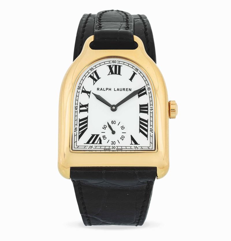 RALPH LAUREN - Yellow gold Stirrup Moyen Modèle, second hand at 6 o'clock. Iconic case with a stirrup shape inspired by the equestrian style.  - Auction Important Wristwatches and Pocket Watches - Cambi Casa d'Aste