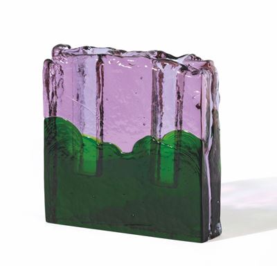 Fulvio Bianconi, Vaso a piastra bicolore in vetro (Murano, 1970 circa)