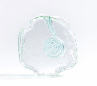 Fulvio Bianconi, Vaso scultura in vetro di Murano con decoro a spirale sommersa