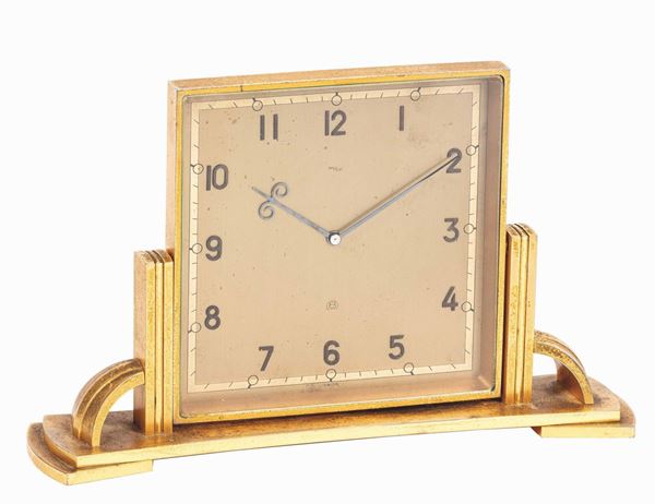 IMHOF - Brass table clock, 8 days of power reserve.