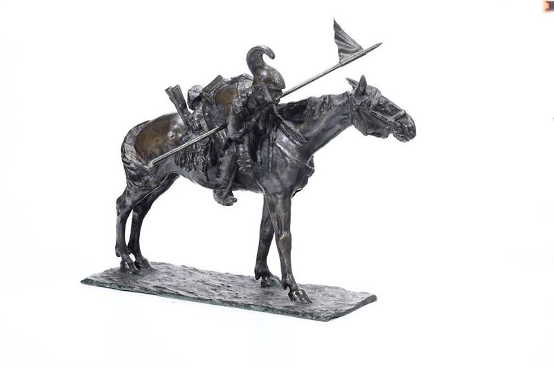 Fonditore del XIX-XX secolo Soldato a cavallo  - Asta Dipinti del XIX e XX Secolo - Cambi Casa d'Aste