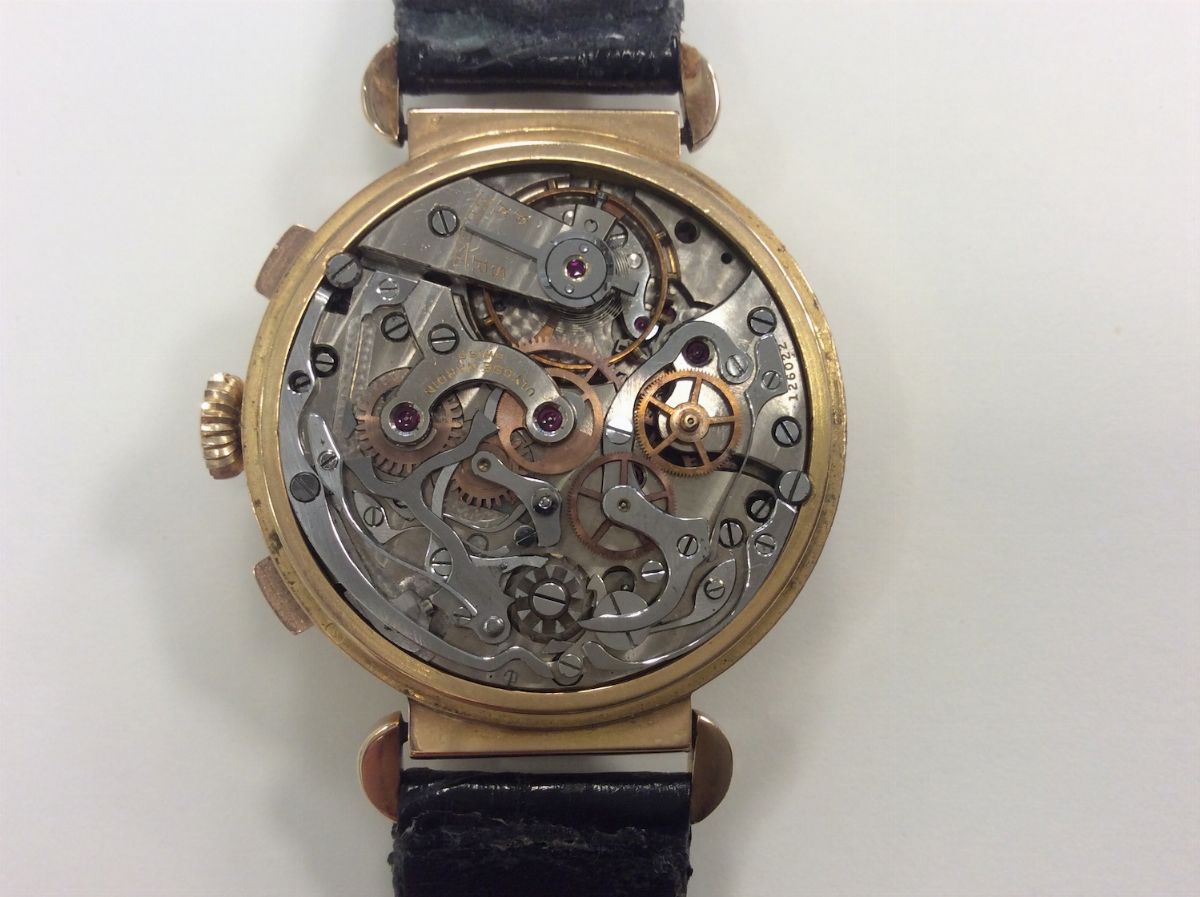 Ulysse Nardin - Orologio da Polso in Oro Rosa con Cronografo, Anni'40.