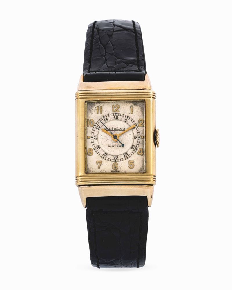 JAEGER LECOULTRE - Yellow gold Reverso with inscription on the backside.  - Auction Important Wristwatches and Pocket Watches - Cambi Casa d'Aste