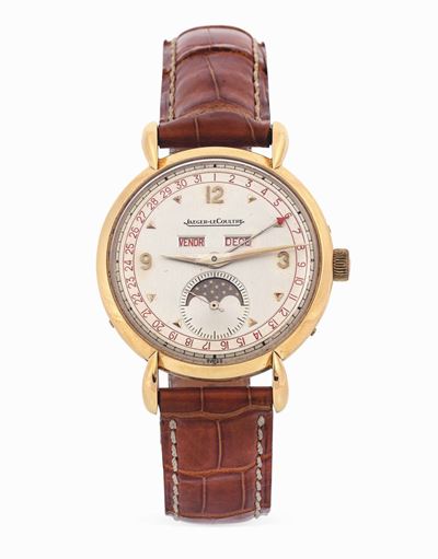 Jaeger Lecoultre - Raffinato Orologio da Polso in Oro Giallo, Calendario Perpetuo e Fasi Lunari.