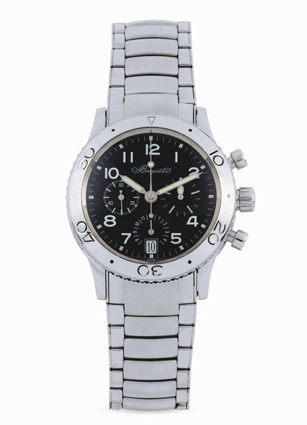 BREGUET - Type 20 stainless steel wristwatch.