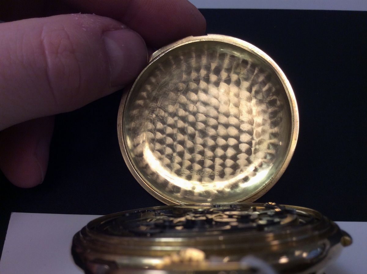 H. Brooks - Orologio da Tasca in Oro Giallo a Ripetizione Ore e Quarti, Fasi Lunari, Calendario P...