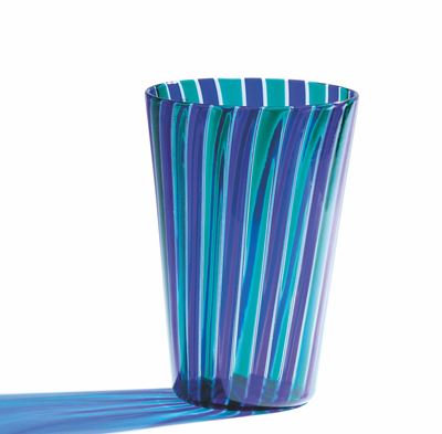 Fulvio Bianconi, Vaso troncoconico Venini in vetro soffiato policromo, Murano (1981 ca.)