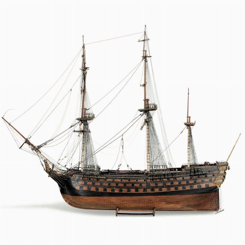 Modello del vascello da 136 cannoni La Bretagne, fine XIX secolo  - Auction Marittime Arts - Cambi Casa d'Aste