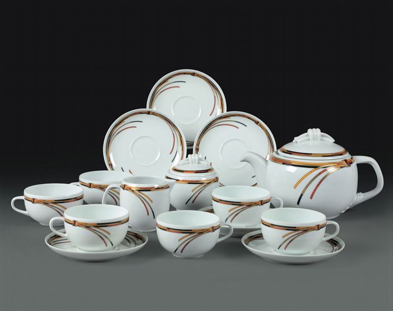 Servizio da tè “Samouraï” Christian Dior, Limoges, seconda metà del XX secolo  - Asta L'Art de la Table - Cambi Casa d'Aste