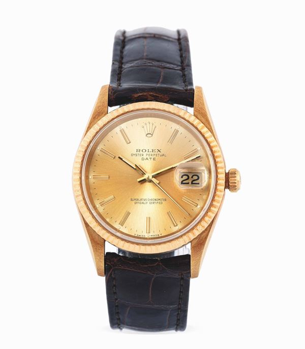 ROLEX - 15238 Date, yellow gold wristwatch.