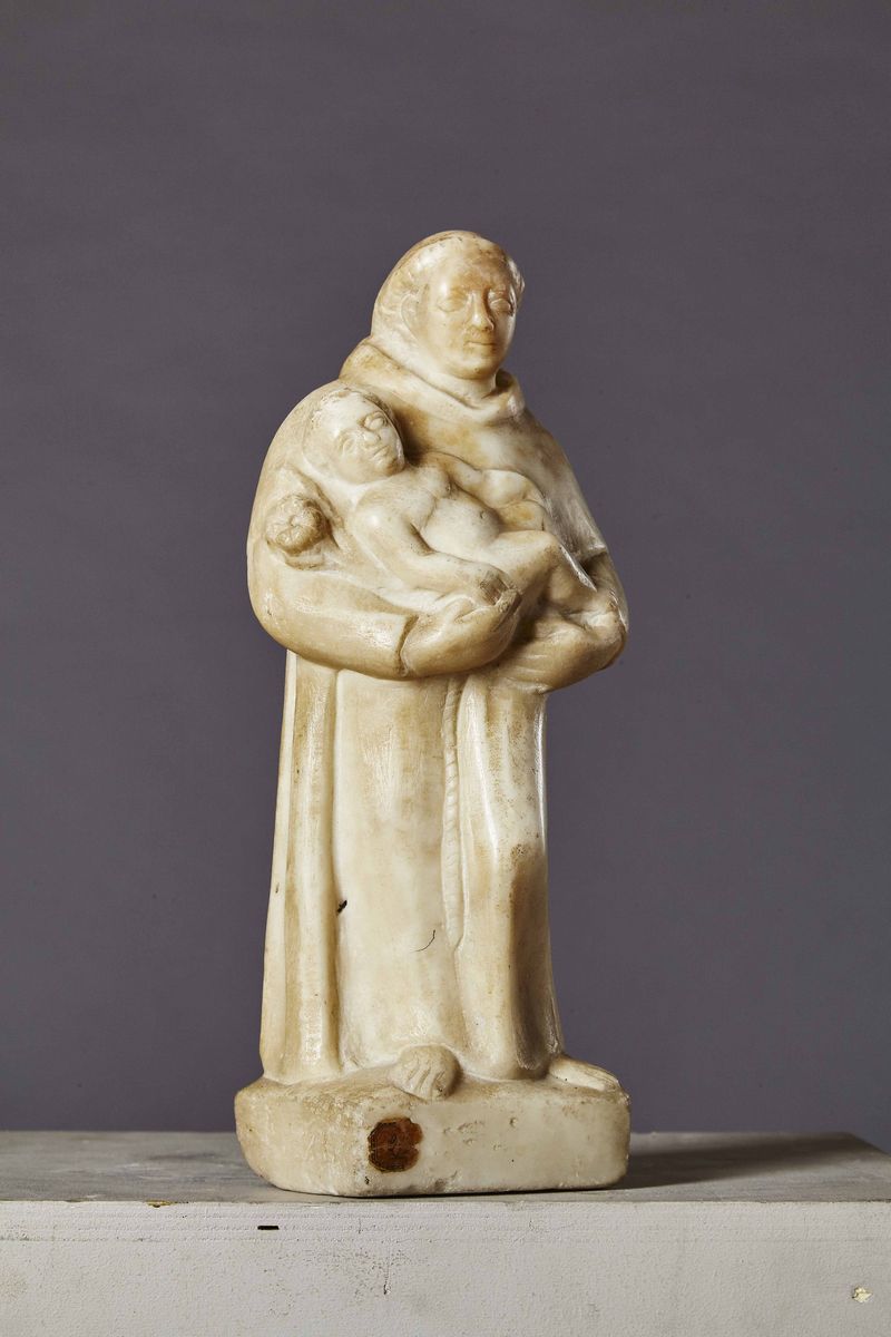 Sant’antonio da Padova. Marmo Bianco. Arte Rinascimentale, Italia XVI Secolo