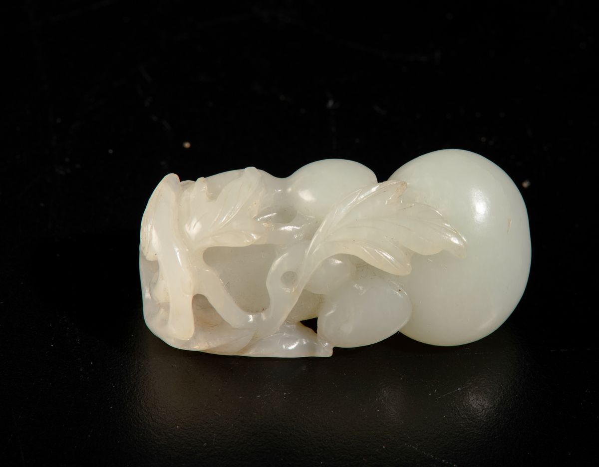 Doppia Zucca Scolpita in Giada Bianca, Cina, Dinastia Qing, Epoca Qianlong (1736-1796)