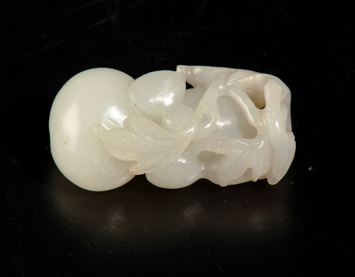 Doppia Zucca Scolpita in Giada Bianca, Cina, Dinastia Qing, Epoca Qianlong (1736-1796)