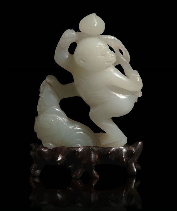 A white jade group, China, Qing Dynasty, 1800s