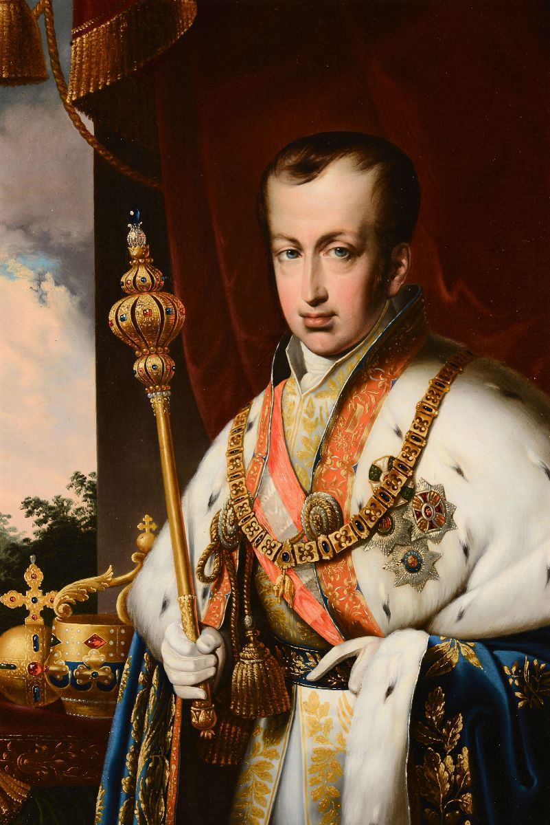 Artista della Prima Metà del XIX Secolo Ritratto Dell’imperatore Ferdinando i D’asburgo Lorena, R...