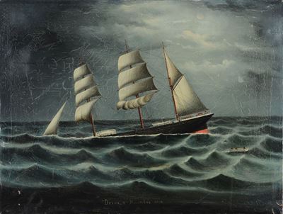 Pittore Cinese Attivo alla Fine del XIX Secoloaffondamento del Brigantino a Palo Drina, 1898