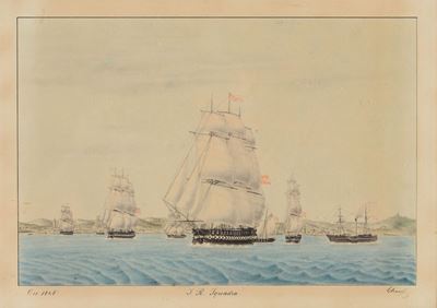 Giuseppe Krausl’imperial Regia Squadra in Rada a Trieste, 1848