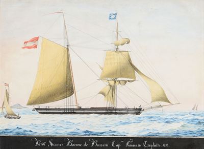 Felice Polli (trieste 1793-1859), Attribuito Aritratto del Brigantino Goletta Barone De Rossetti,...
