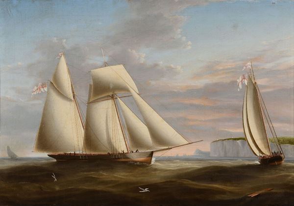 Scuola di Nicolas Matthew Condy Goletta a gabbiola inglese in navigazione, seconda metà del XIX secolo